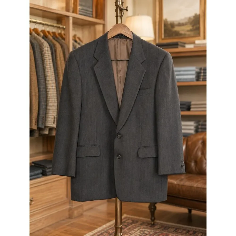 Vintage Terzo Uomo 38R Charcoal Sport Coat Blazer Old Money Union Made USA